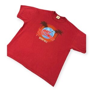 Vintage Planet Hollywood T-Shirt Size XL Beverly Hills Red Blue Made In The USA